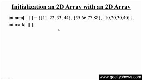 77 Initialization Of A 2D Array With A 2D Array In Java Programming