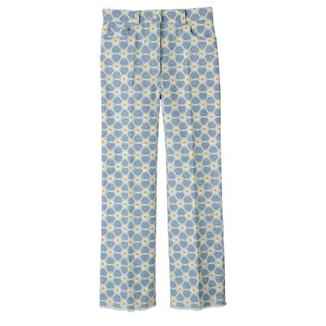 Embroidered Denim Trousers Sky Blue Denim Longchamp Gb