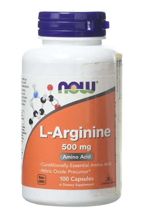 Now Foods L Arginine Capsules 500 Mg Standard 100 Count