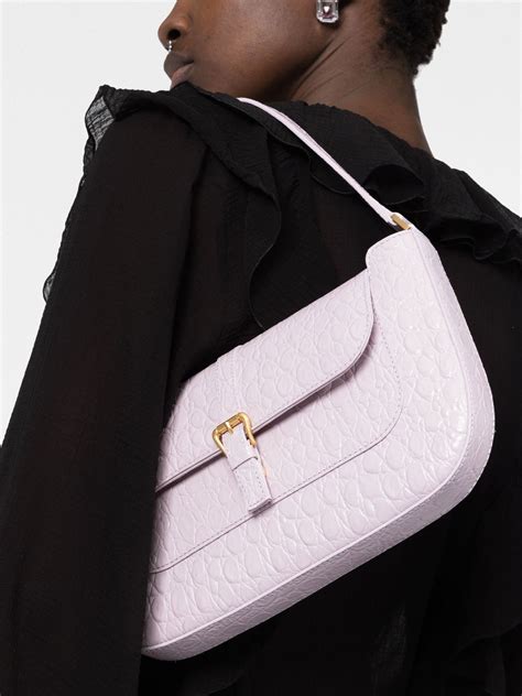 By Far Miranda Embossed Shoulder Bag In Viola Modesens