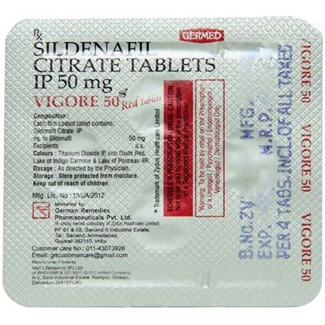 Vigore 50 Red Tablet At Rs 75 Stripe Sildenafil Tablets In Nagpur