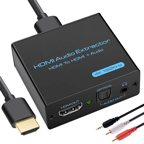 Extractor De Audio Hdmi K Hdmi A Adaptador De Audio Aux Ptico De