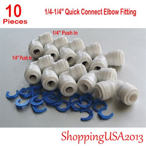 10 Pcs 1 4 1 4 Quick Connect Elbow Fitting Connector Push In Ro Water