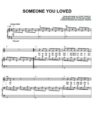 Lewis Capaldi - Someone You Loved - Sheet Music For Piano