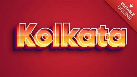 Kolkata Red Yellow Fire Text Effect Generator