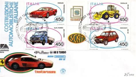 Repubblica Italiana 1986 FDC Filagrano Costruzioni Automobilistiche