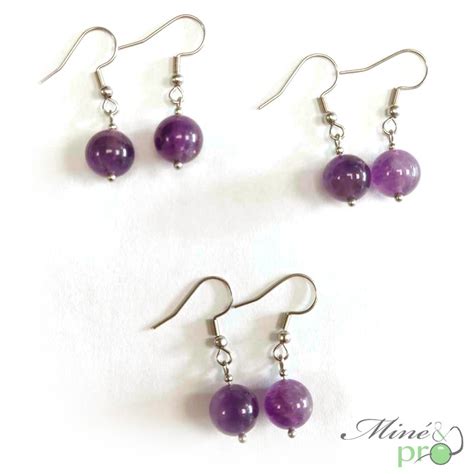 Boucles D Oreilles Am Thyste Mine Pro Grossiste De Cabochons En