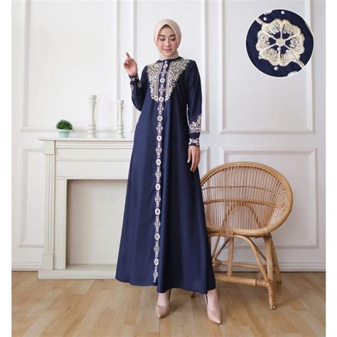 Jual Mutia Muslim Gamis Bordir Madina Moana Dress Pesta Kondangan