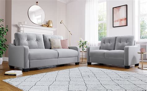 Belmont Grey Velvet 32 Seater Sofa Set Furniture Choice