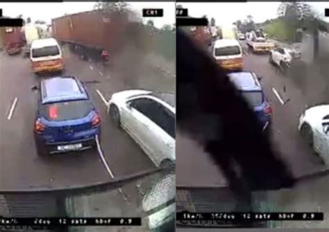 Video Dashcam Captured Moment Truck Ploughs Into Cars And Trucks On N3