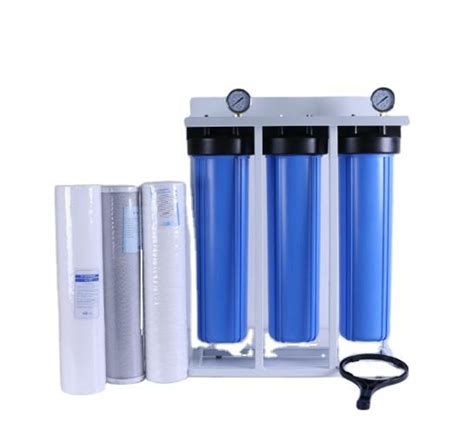 3 Stage 20 Inch Triple Big Blue Housing Water Filter Whole House