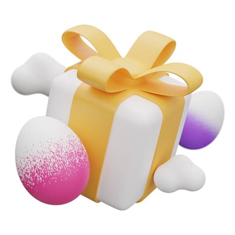 Free Easter Egg Gift Box Levitation D Illustration Png With