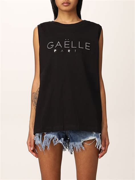 GAËLLE PARIS TOP E BLUSE Canotta in jersey con logo Top E Bluse