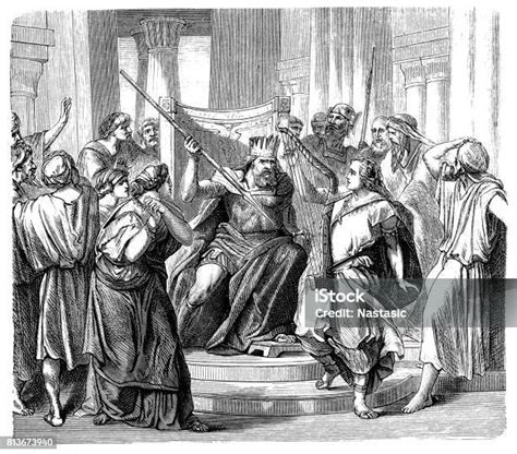 Saul Tries To Kill David Stock Illustration Download Image Now King