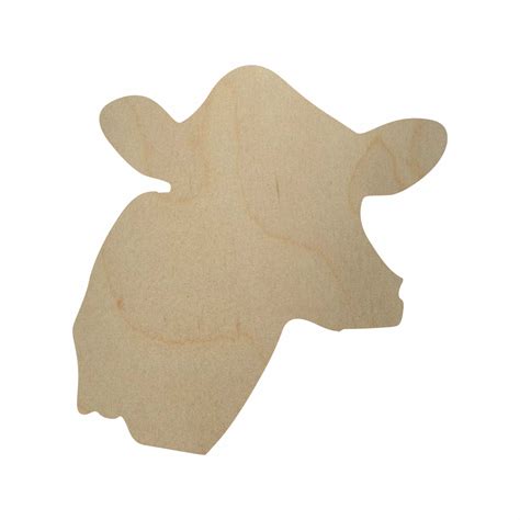 Wooden Cow Head Cutout Wood Cow Head Craft Shape