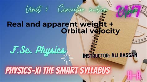 Chapter 5 Real And Apparent Weight In Urdu II Orbital Velocity 11th