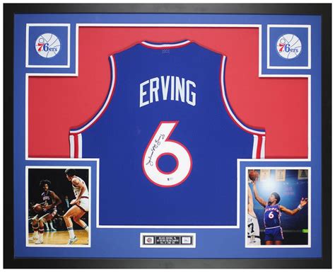 Julius Erving Signed X Custom Framed Jersey Display Beckett