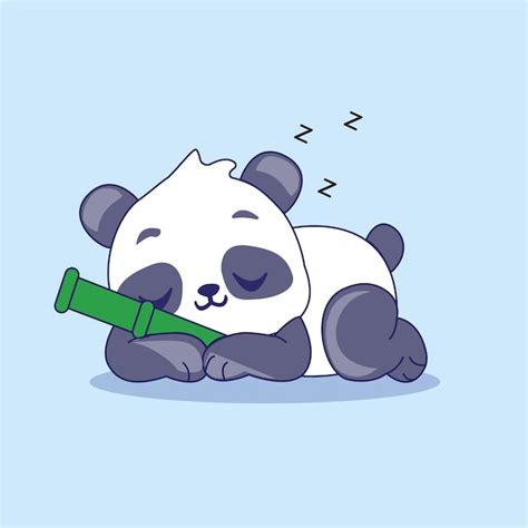 Panda bonito dormindo ilustração de ícone de vetor de desenho de