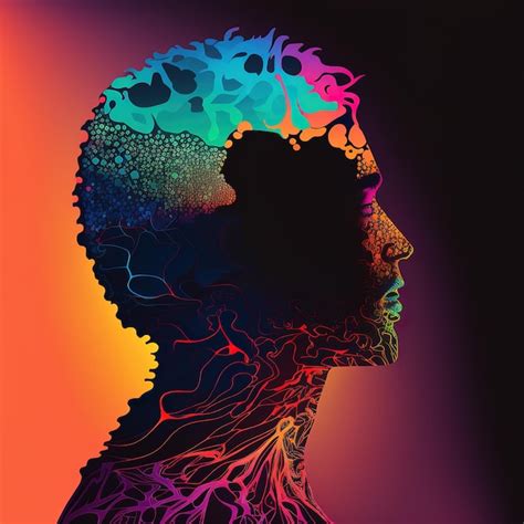 Premium Photo Colorful Trippy Euphoric Man Silhouette Illustration