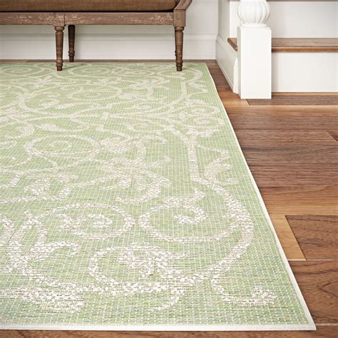 One Allium Way Arnegard Ivorylight Green Indooroutdoor Area Rug