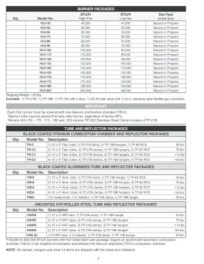 Fillable Online Hlv Series Packing List Note All Items Shown In This