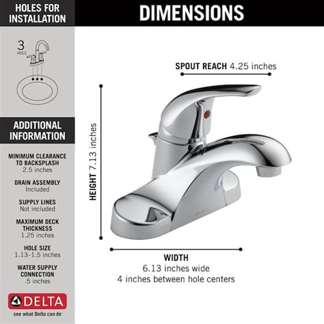 Delta Foundations Chrome 1 Handle 4 In Centerset Watersense Bathroom