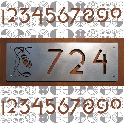 Custom Floral Arts And Craft Style House Numbers In Stainless Steel Metal