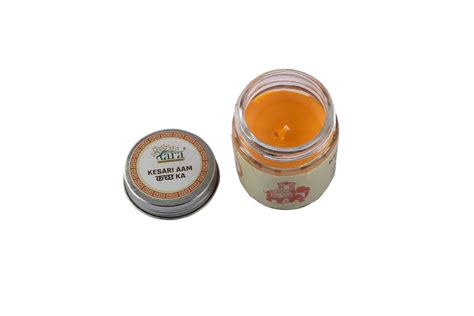 Kesari Aam Kutch Ka Small Plain Glass Jar Container Screw Lid Tara Candles