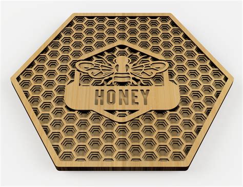 Panel Honey Bee Laser Cut Files Svg Dxf Vector Plans Laser Etsy