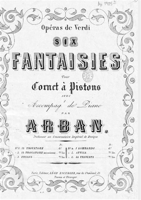 PDF Free Scores Arban Jean Baptiste 14 Fantaisies Sur Les