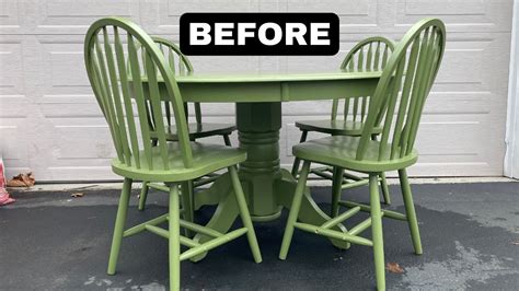 SATISFYING Dining Set Makeover How To Use Enamel Spray Paint On A