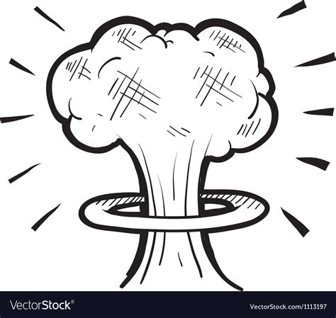 Doodle nuke explosion cloud Royalty Free Vector Image