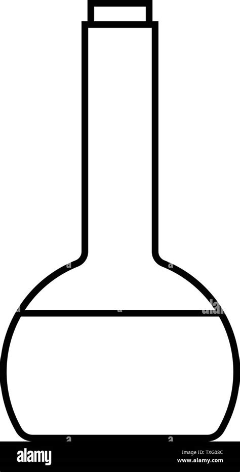 Icon Outline Bottle isolated on white background. Magic Potion in Flask ...