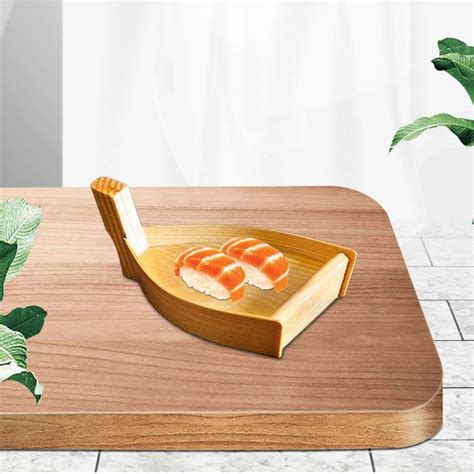 Wooden Sushi Boats Tray Serving Platter Tableware For Japanese Cuisine