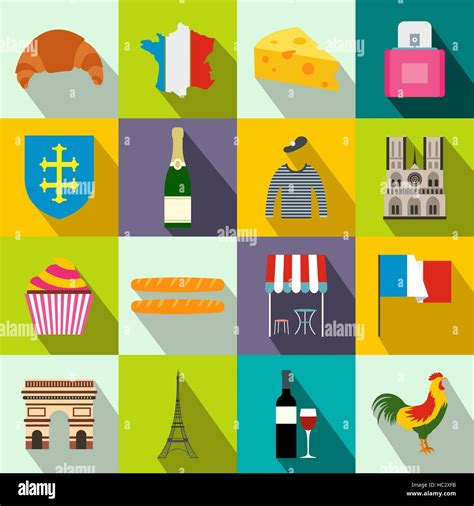 France Flat Icons Stock Vector Image And Art Alamy