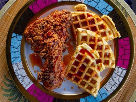 Fried Chicken And Cornbread Waffles With Maple Hot Sauce Recipe Aaron May Food Network