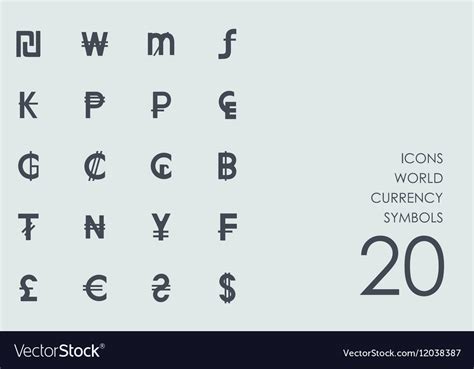 Set of world currency symbols icons Royalty Free Vector