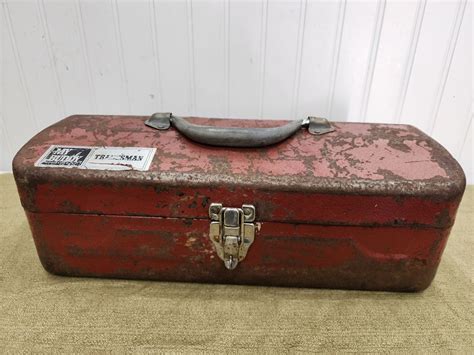 Vintage My Buddy Tradesman Toolbox Metal Toolbox Storage Box Item 5376