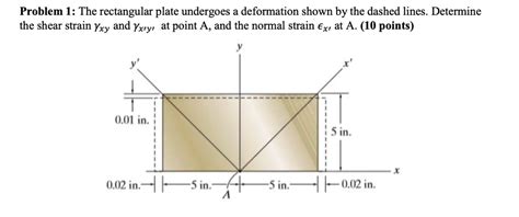 Solved Problem 1 The Rectangular Plate Undergoes A Deformation Shown