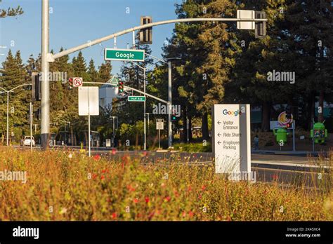 Mountain View, California August 29, 2022: Google street sign at ...