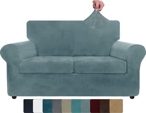 Amazon.com: ZNSAYOTX Luxury Velvet Couch Cover 3 Piece Stretch Sofa ...