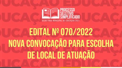 Educação divulga vigésima nona convocação para escolha de local de