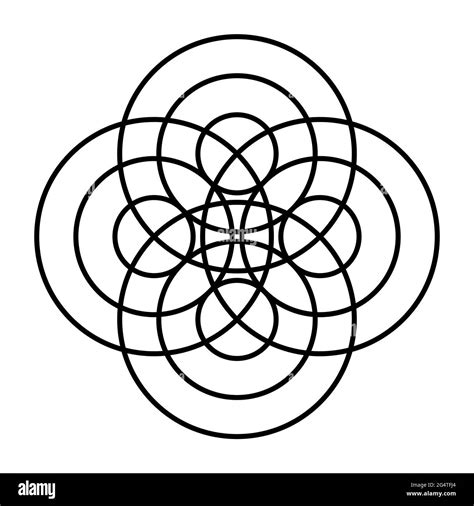 Símbolo hecho de círculos concéntricos. En cuatro puntos diferentes ...