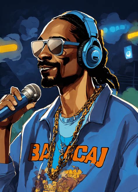 Lexica Handsome Cartooned Snoop Dogg With A Beatbox Radio Dressed In