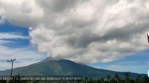 Gunung Lewotobi Laki Laki Di Flores Timur Kembali Erupsi Tinggi Kolom