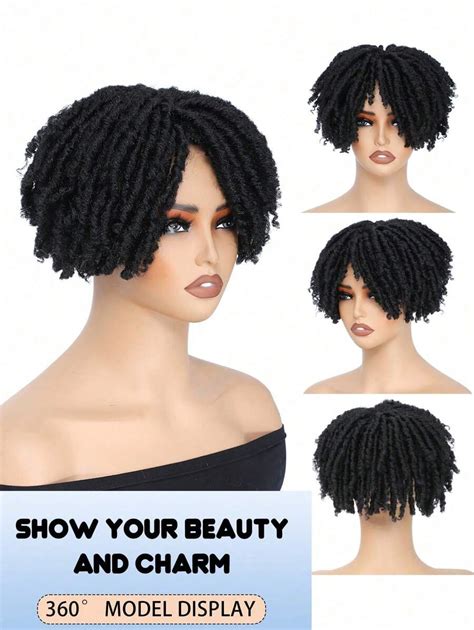 Peluca De Cabello Afro Con Dreadlocks Cortos Para Mujeres Y Cabello