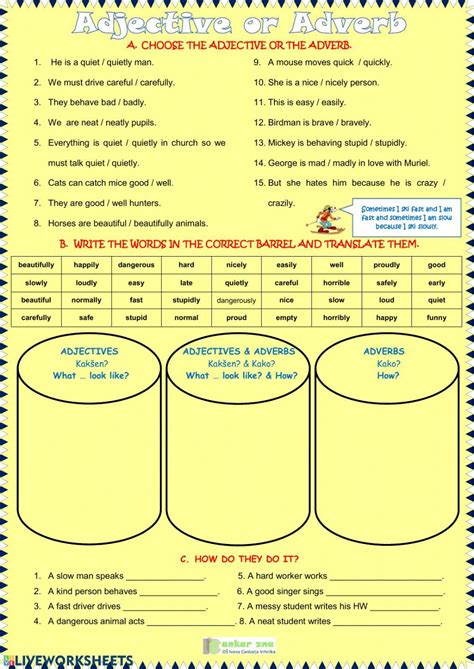 Adjectives And Adverbs Interactive And Downloadable Worksheet You Can Do The Exercises Online