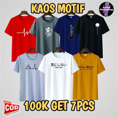 Jual Paket Kaos Ribu Dapat Pcs Baju Pria Wanita Atasan Lengan