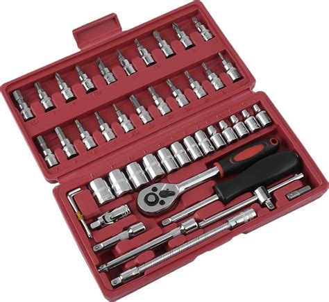 BelovedkaiAE Sataok 46pcs Ratchet Torque Wrench Kit Hand Tools For Car