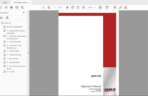 Case IH Tractor JX95 HC Operator's Manual_84154409